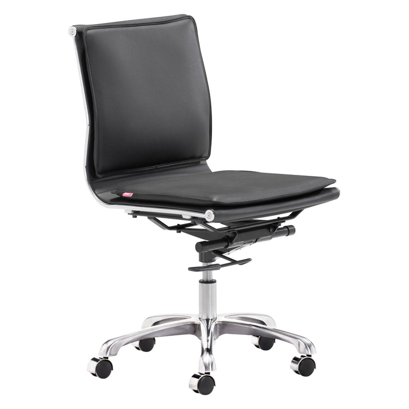 Zuo Lider Plus 215218 Armless Office Chair - Black IMAGE 1