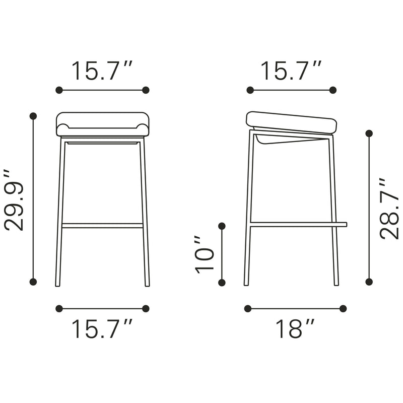Zuo Lids Counter Height Stool 300033 IMAGE 7
