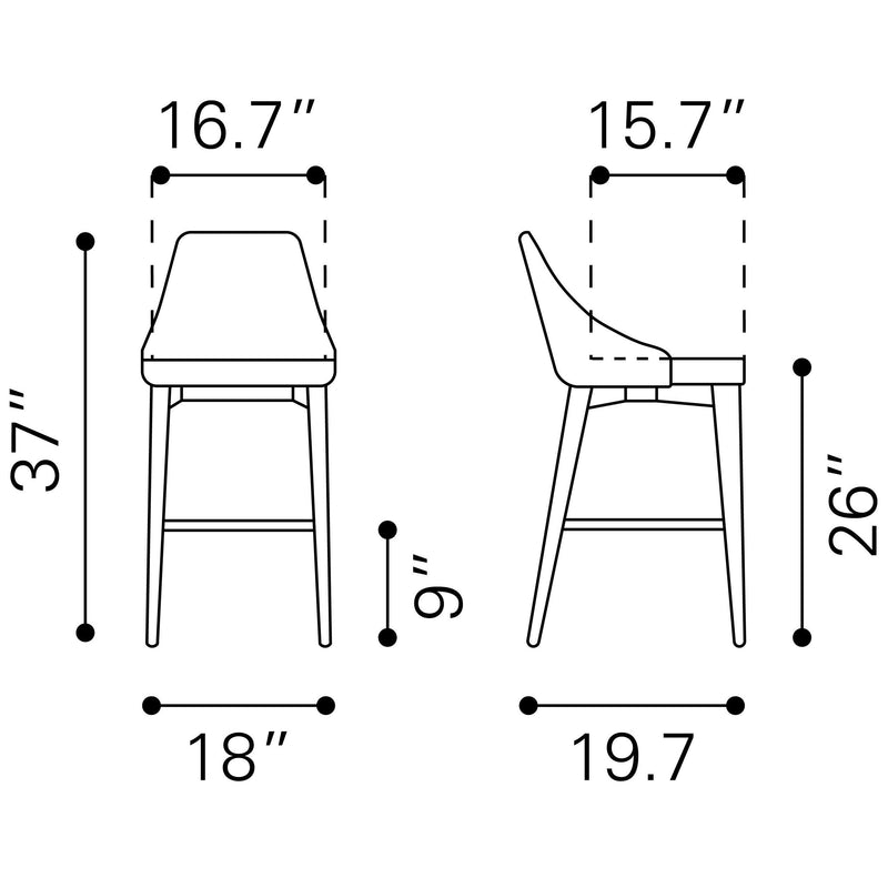 Zuo Moor Counter Height Dining Chair 100279 IMAGE 8