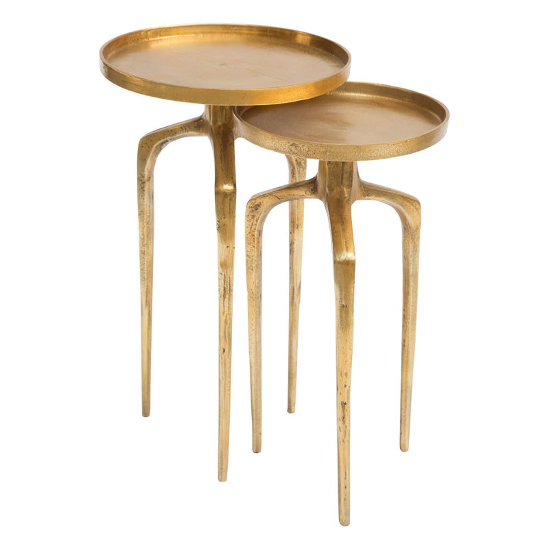 Zuo Como 405002 Accent Table Set - Antique Gold IMAGE 1