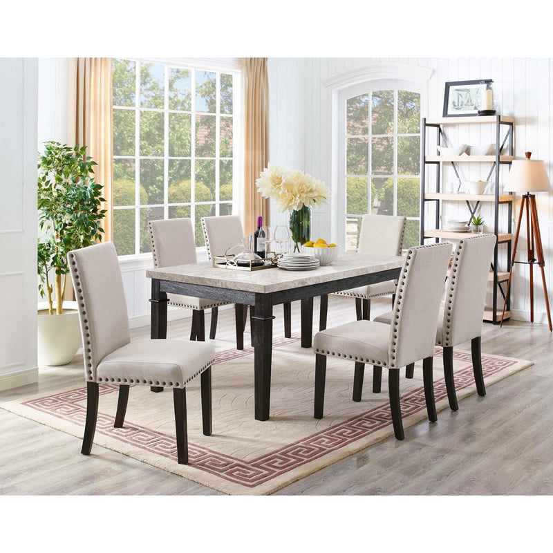 Elements International Greystone Dining Table with Marble Top DGS100DT IMAGE 5