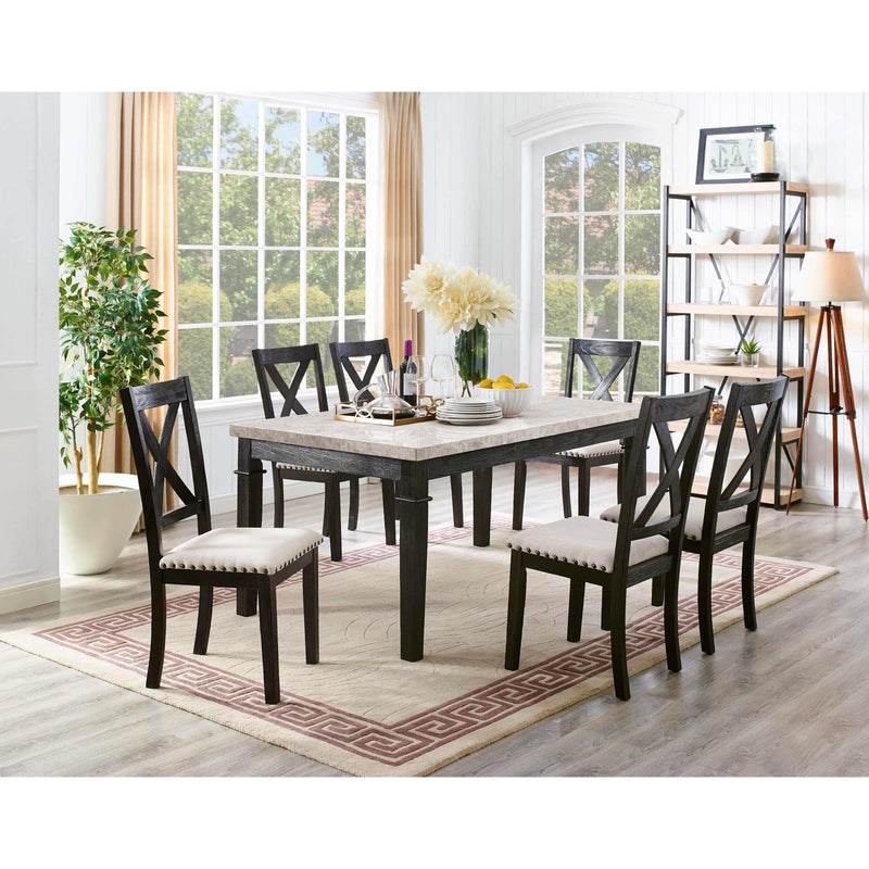 Elements International Greystone Dining Table with Marble Top DGS100DT IMAGE 6