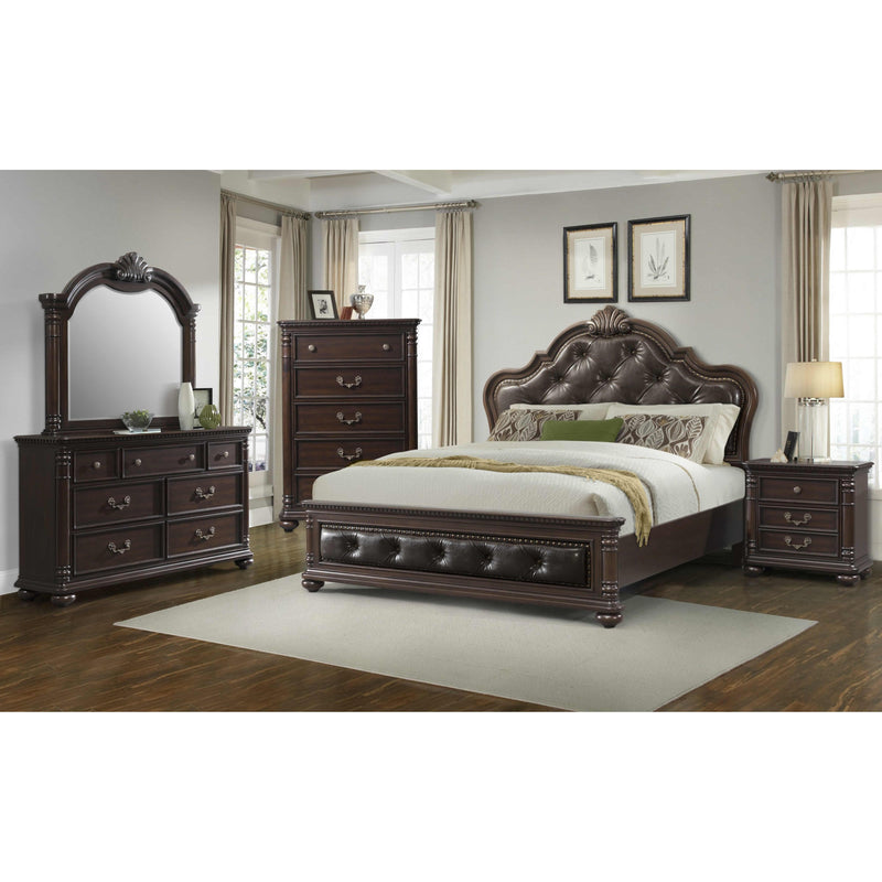 Elements International Classic Queen Upholstered Panel Bed CL600QB IMAGE 2