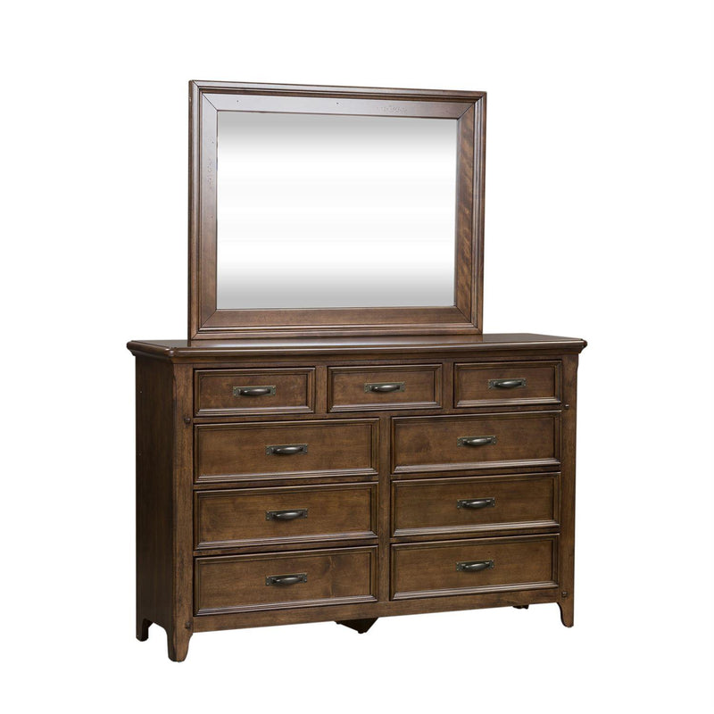 Liberty Furniture Industries Inc. Saddlebrook 9-Drawer Dresser with Mirror 184-BR-DM IMAGE 2