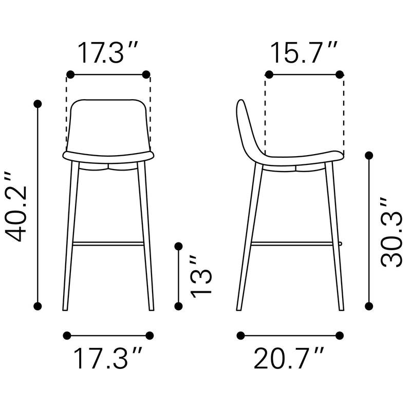 Zuo Tangiers Pub Dining Chair 101087 IMAGE 6