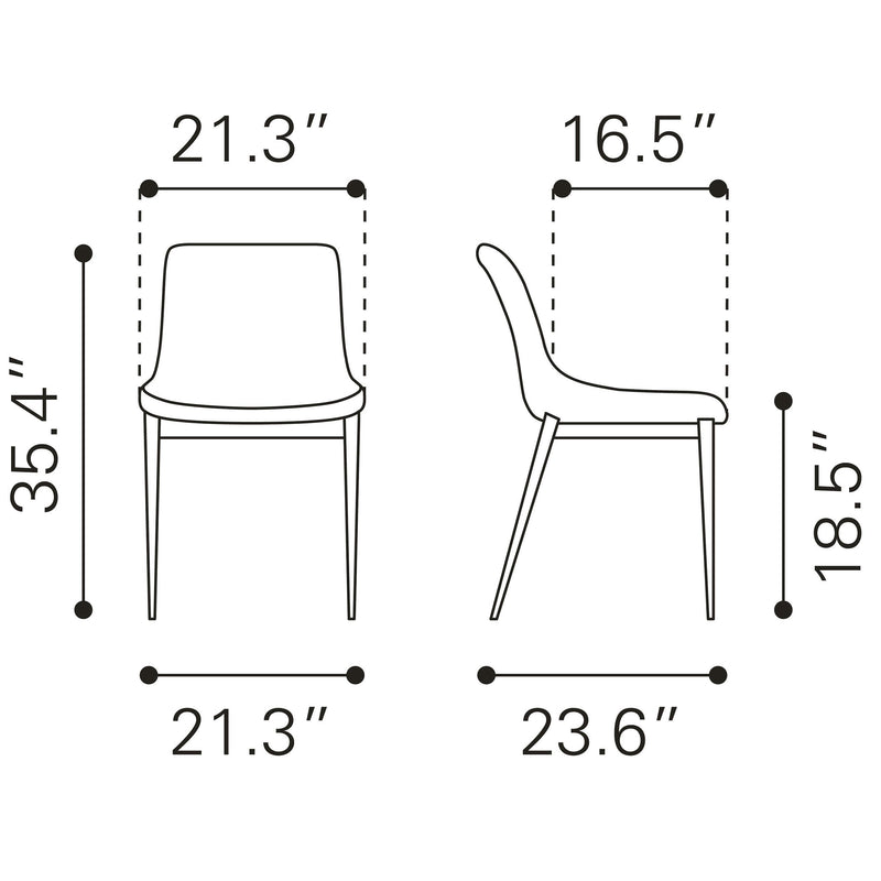 Zuo Magnus 101269 Dining Chair - Brown & Silver IMAGE 9