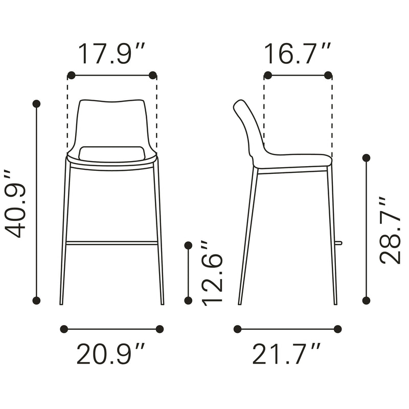 Zuo Ace Pub Height Dining Chair 101283 IMAGE 9