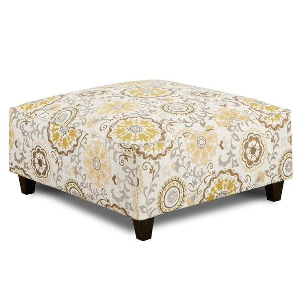 Fusion Furniture Fabric Ottoman 109 ALPENROSE DAISY IMAGE 1