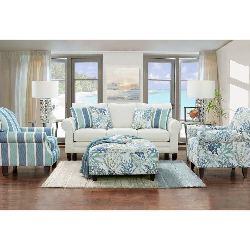 Fusion Furniture Fabric Ottoman 109 CORAL REEF OCEANSIDE IMAGE 2