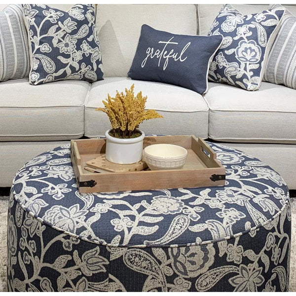 Fusion Furniture Fabric Ottoman 140 SOPHIE INDIGO IMAGE 1