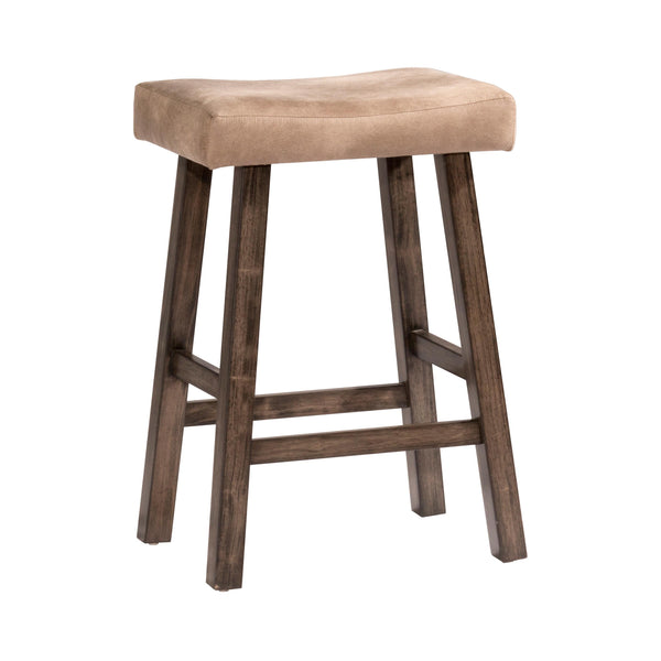 Hillsdale Furniture Saddle Pub Height Stool Saddle Backless Barstool - Rustic Grey IMAGE 1