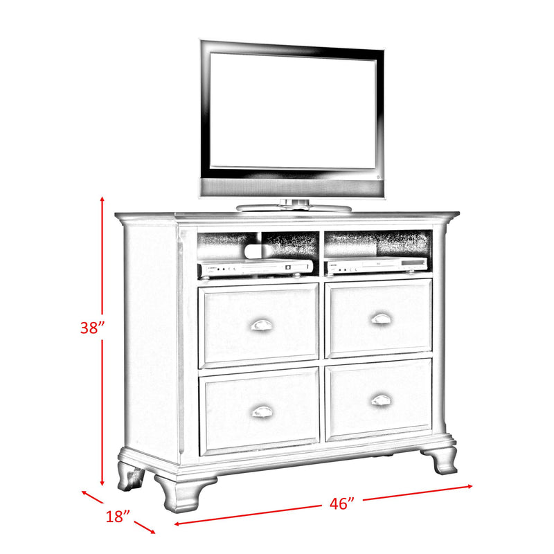 Elements International Canton Cherry 4-Drawer Media Chest CN600TV IMAGE 4