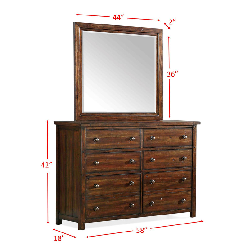 Elements International Dawson Creek 8-Drawer Dresser with Mirror DS600DRMR IMAGE 6