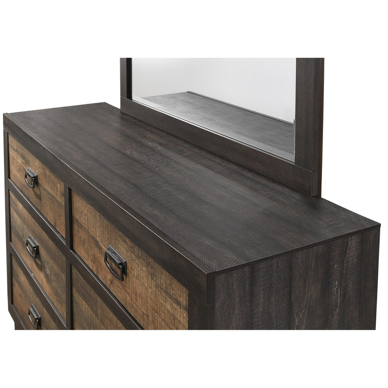 Elements International Harlington 6-Drawer Dresser with Mirror HG100DRMR IMAGE 7