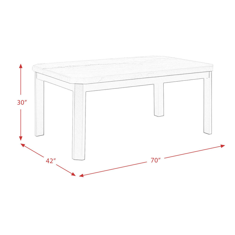 Elements International Francesca Dining Table with Marble Top CFC700DTB IMAGE 10