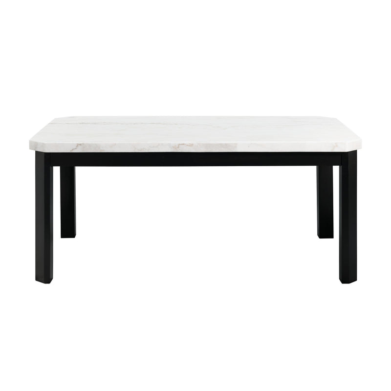 Elements International Francesca Dining Table with Marble Top CFC700DTB IMAGE 2