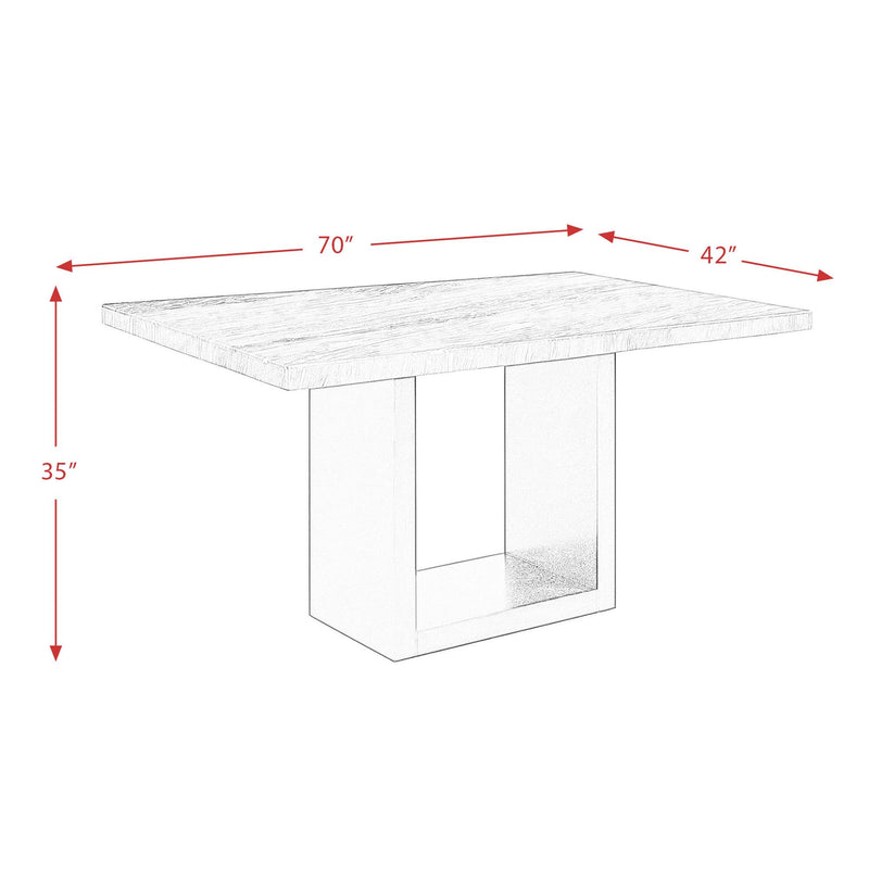 Elements International Valentino Counter Height Dining Table with Marble Top and Pedestal Base CVL500CTTB IMAGE 10