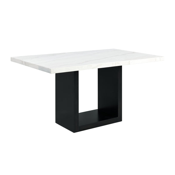 Elements International Valentino Counter Height Dining Table with Marble Top and Pedestal Base CVL500CTTB IMAGE 1