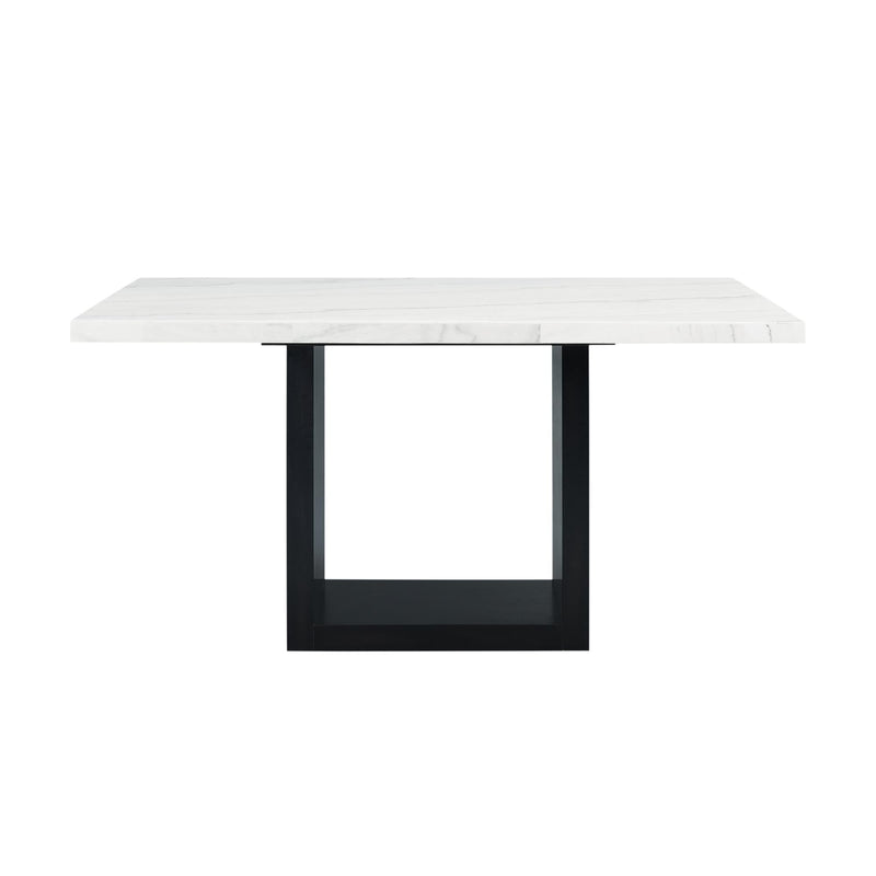 Elements International Valentino Counter Height Dining Table with Marble Top and Pedestal Base CVL500CTTB IMAGE 2