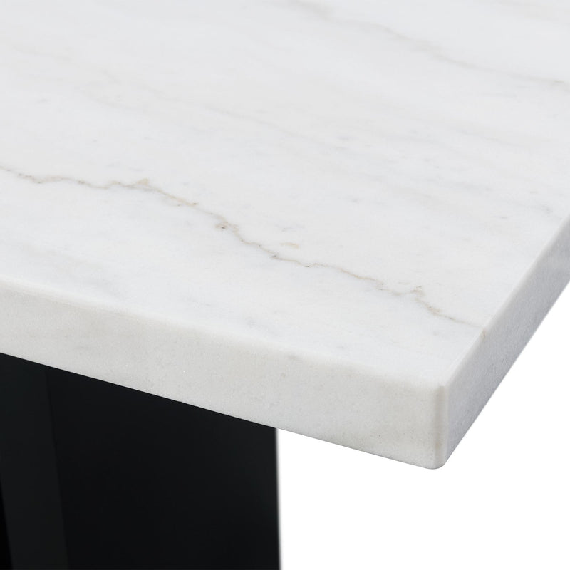 Elements International Valentino Counter Height Dining Table with Marble Top and Pedestal Base CVL500CTTB IMAGE 5