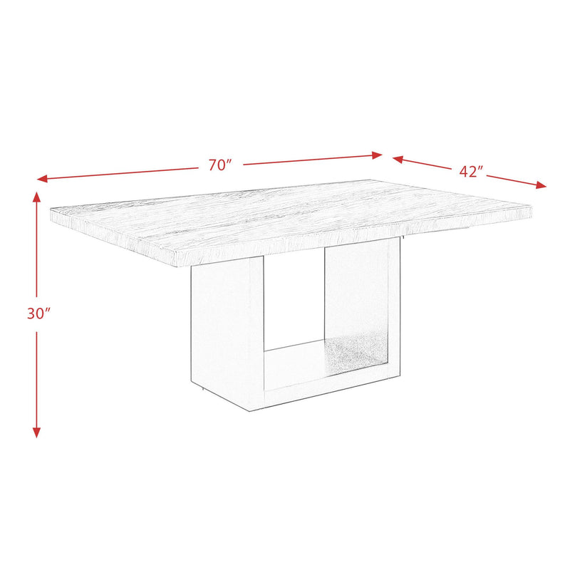 Elements International Valentino Dining Table with Marble Top and Pedestal Base CVL500DTB IMAGE 10