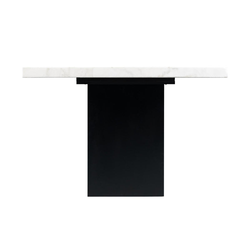 Elements International Valentino Dining Table with Marble Top and Pedestal Base CVL500DTB IMAGE 3