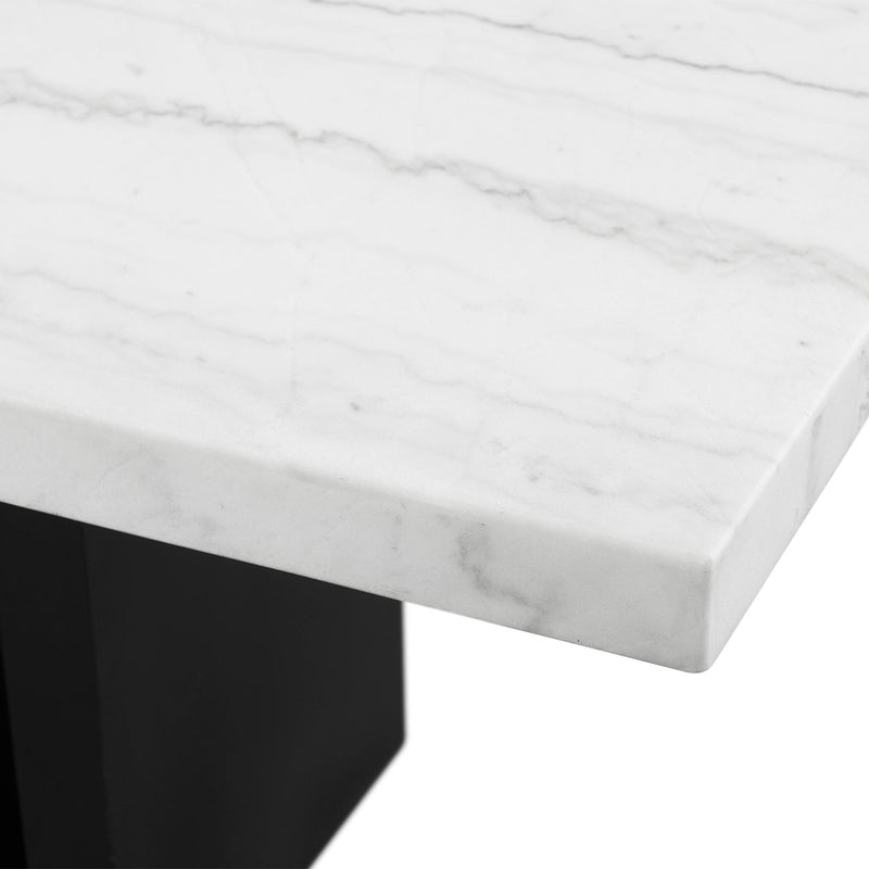 Elements International Valentino Dining Table with Marble Top and Pedestal Base CVL500DTB IMAGE 5