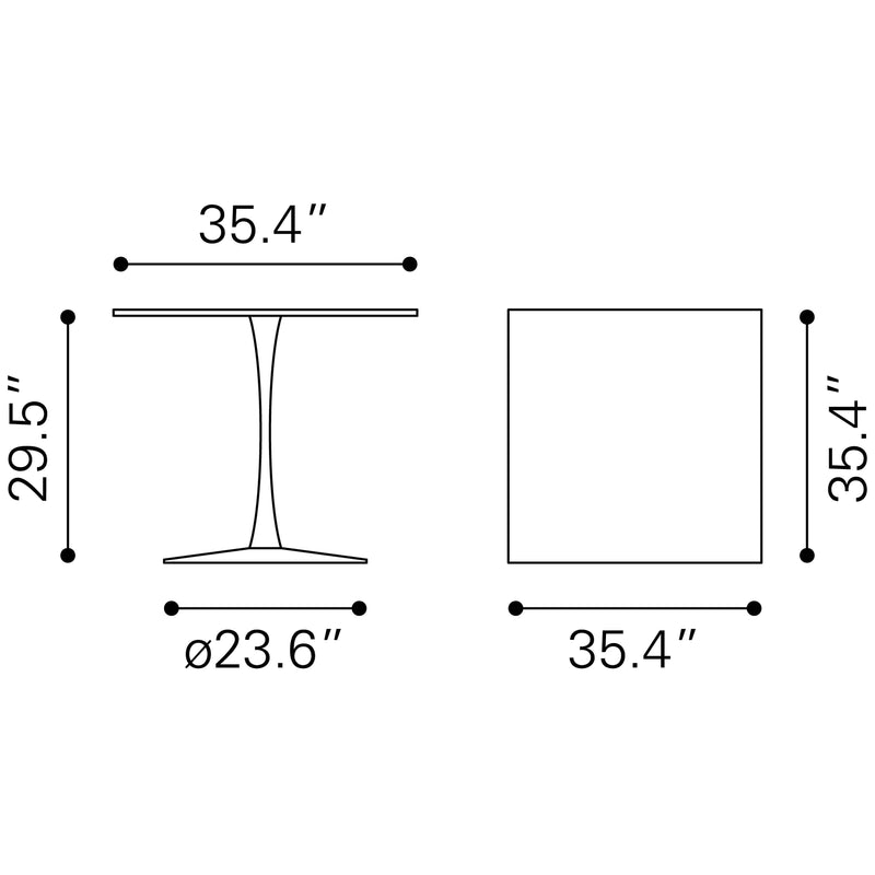 Zuo Square Molly Dining Table with Pedestal Base 101819 IMAGE 10