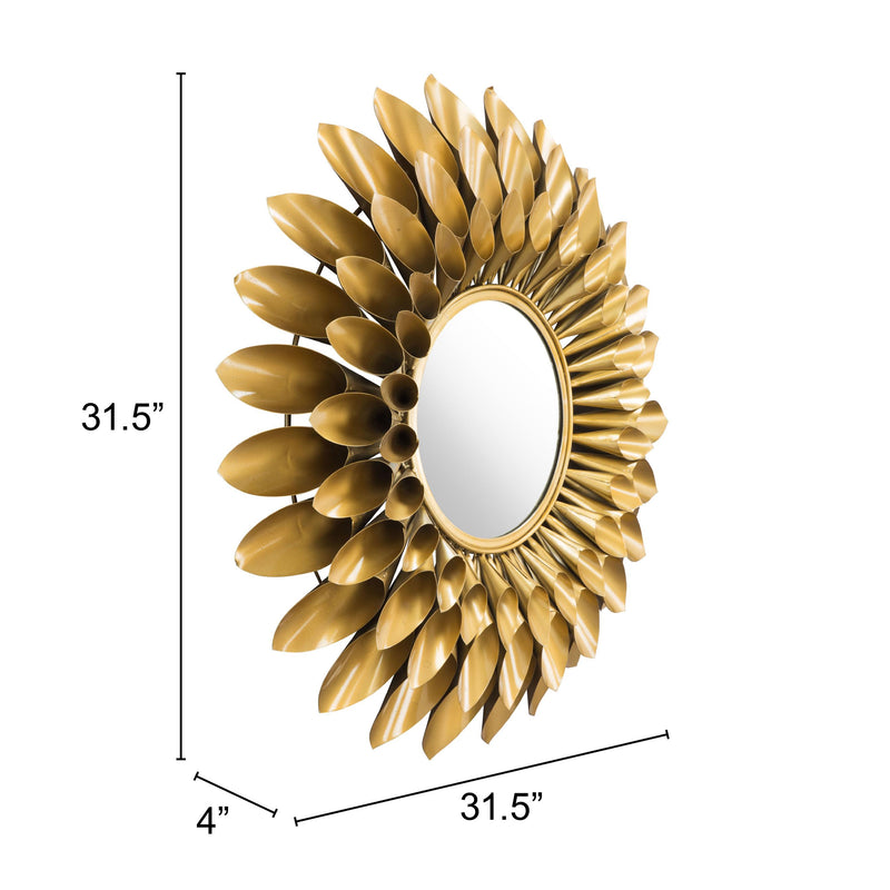 Zuo Sunflower A12213 Round Mirror - Gold IMAGE 7