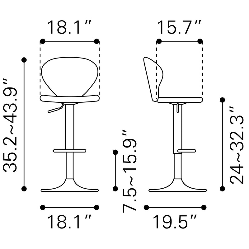 Zuo Salem Adjustable Height Stool 101715 IMAGE 10