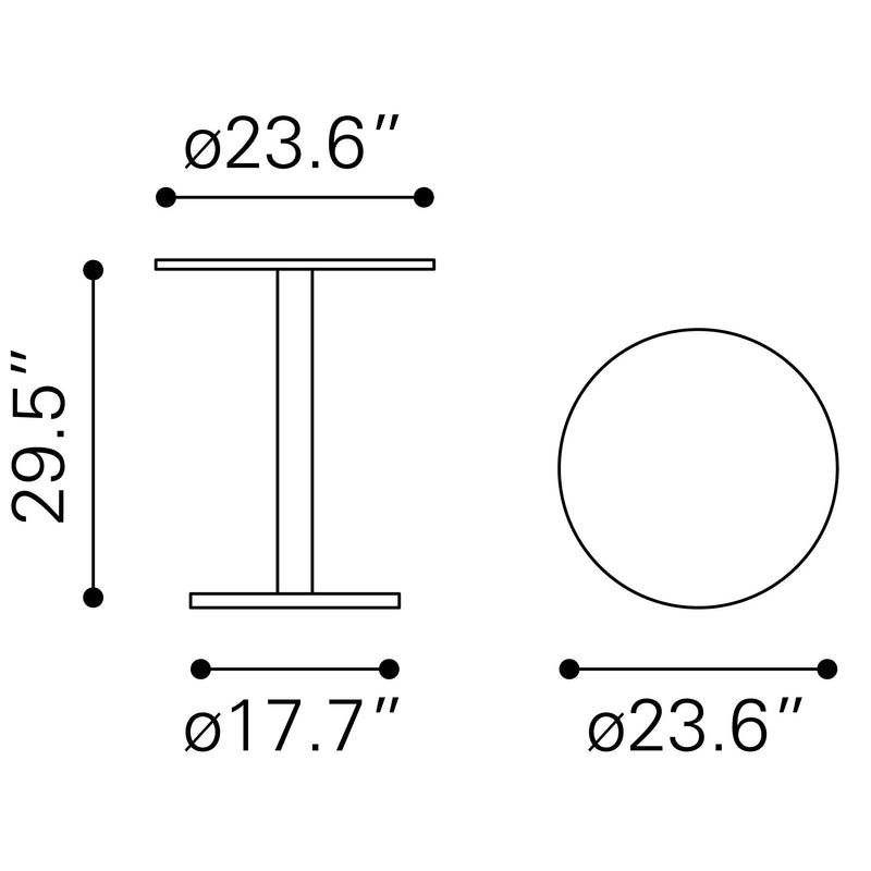 Zuo Round Alto Dining Table with Pedestal Base 101569 IMAGE 11