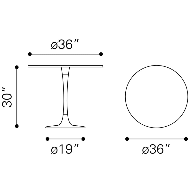 Zuo Fullerton 101842 Dining Table - White & Gold IMAGE 11