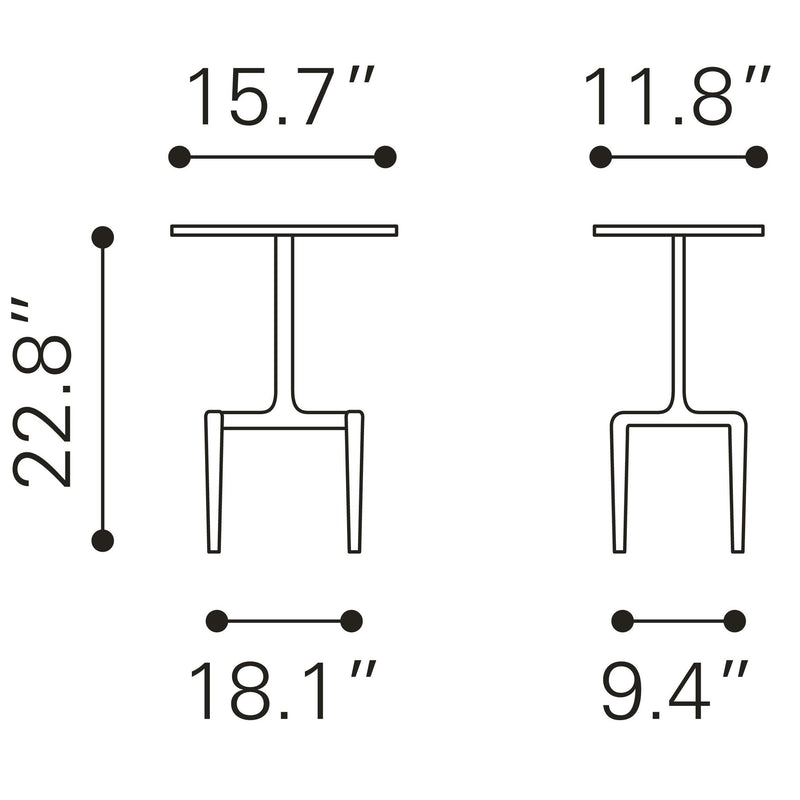 Zuo Clement 101512 Side Table - White & Gold IMAGE 12