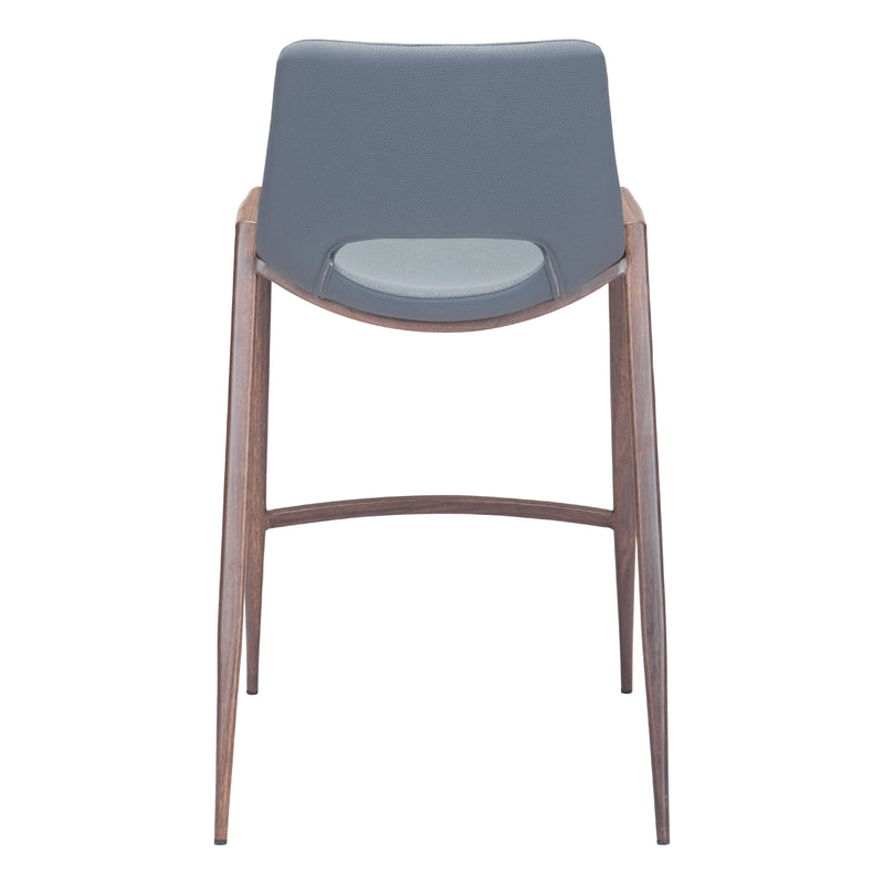 Zuo Desi 101692 Counter Stool - Azure Grey & Walnut IMAGE 4