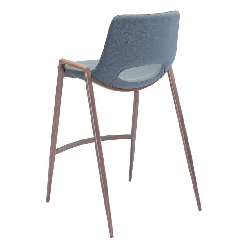 Zuo Desi 101692 Counter Stool - Azure Grey & Walnut IMAGE 5