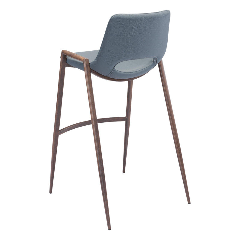 Zuo Desi 101698 Barstool - Azure Grey & Walnut IMAGE 5