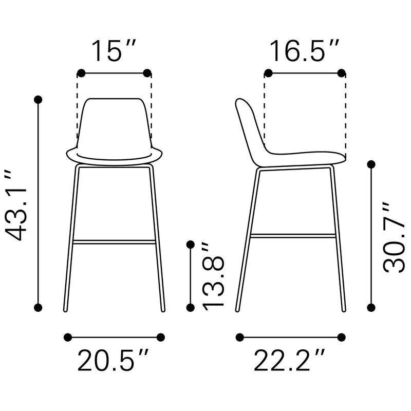 Zuo Tony Pub Height Stool 101756 IMAGE 10