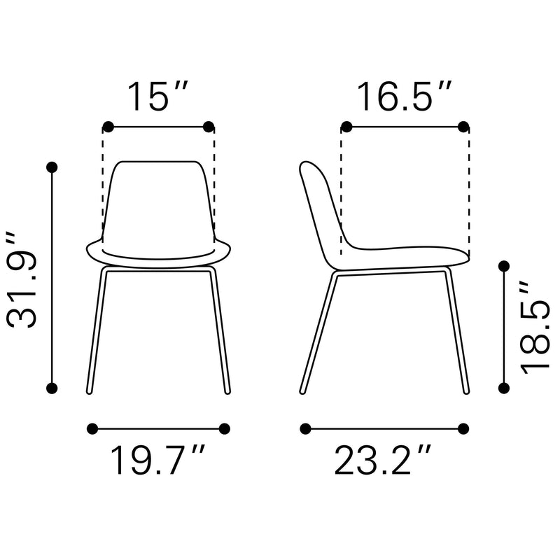 Zuo Byron 101777 Dining Chair - Brown IMAGE 10