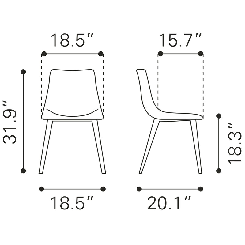 Zuo Daniel 101948 Dining Chair - Vintage Black IMAGE 10