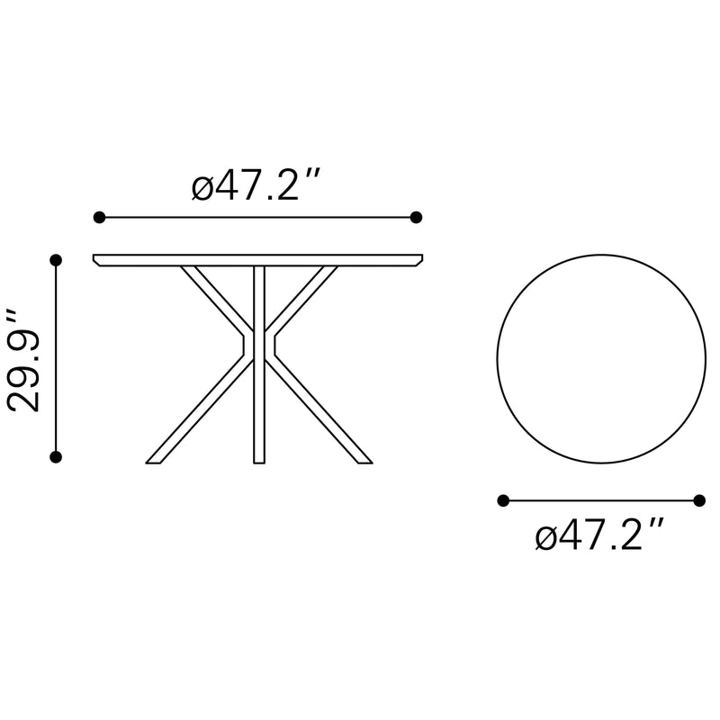 Zuo Round Amiens Dining Table with Pedestal Base 101879 IMAGE 11