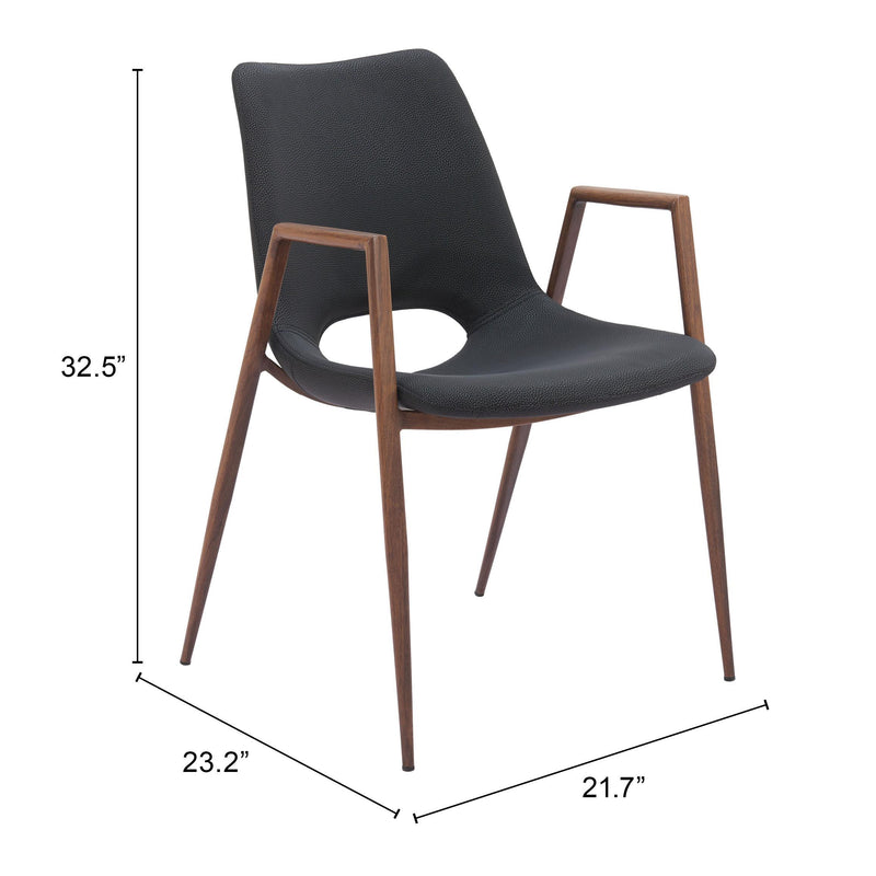 Zuo Desi 101694 Dining Chair - Black & Walnut IMAGE 11