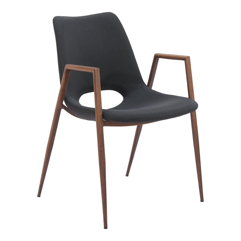 Zuo Desi 101694 Dining Chair - Black & Walnut IMAGE 1