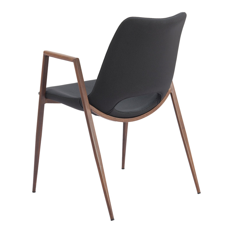 Zuo Desi 101694 Dining Chair - Black & Walnut IMAGE 5