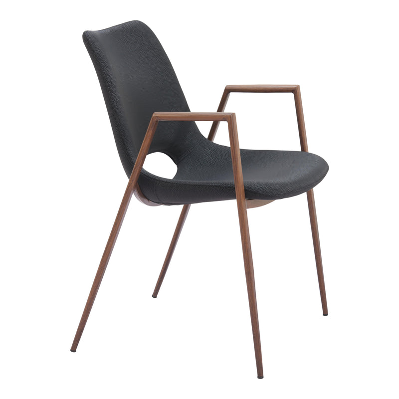 Zuo Desi 101694 Dining Chair - Black & Walnut IMAGE 6