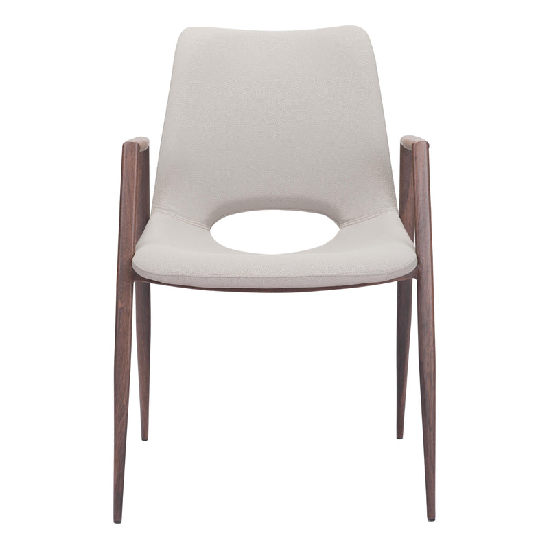 Zuo Desi 101696 Dining Chair - Beige & Walnut IMAGE 3