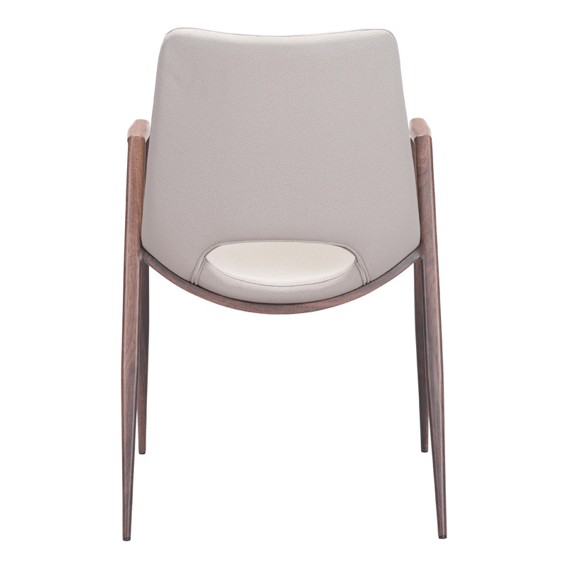 Zuo Desi 101696 Dining Chair - Beige & Walnut IMAGE 4