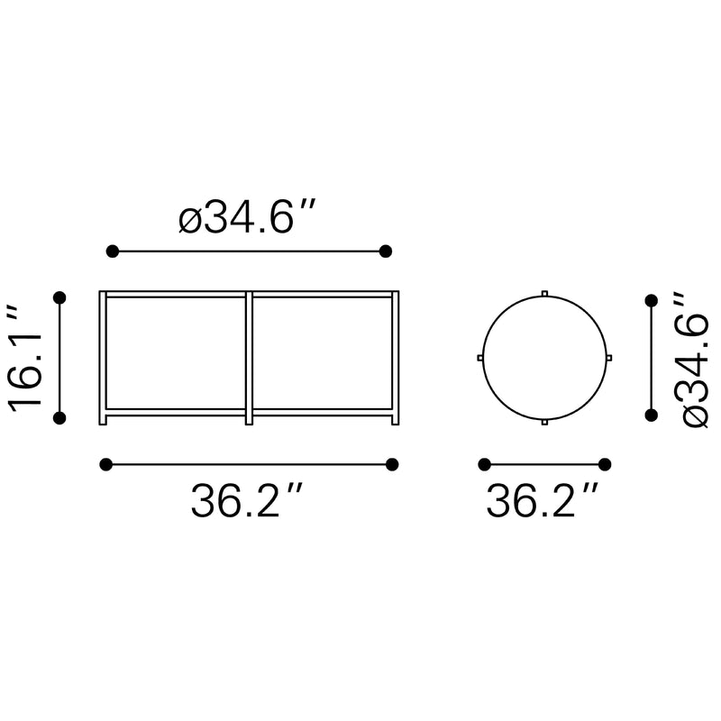 Zuo Mcbride 102019 Coffee Table - Grey & Black IMAGE 10