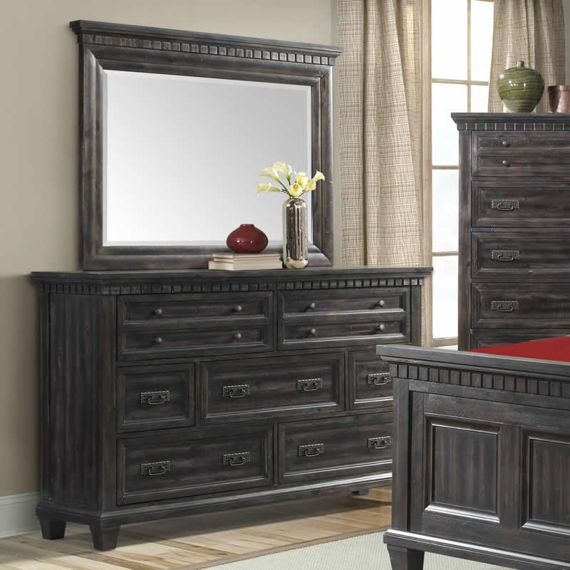 Elements International Morrison 7-Drawer Dresser with Mirror MO600DR/MO600MR IMAGE 1