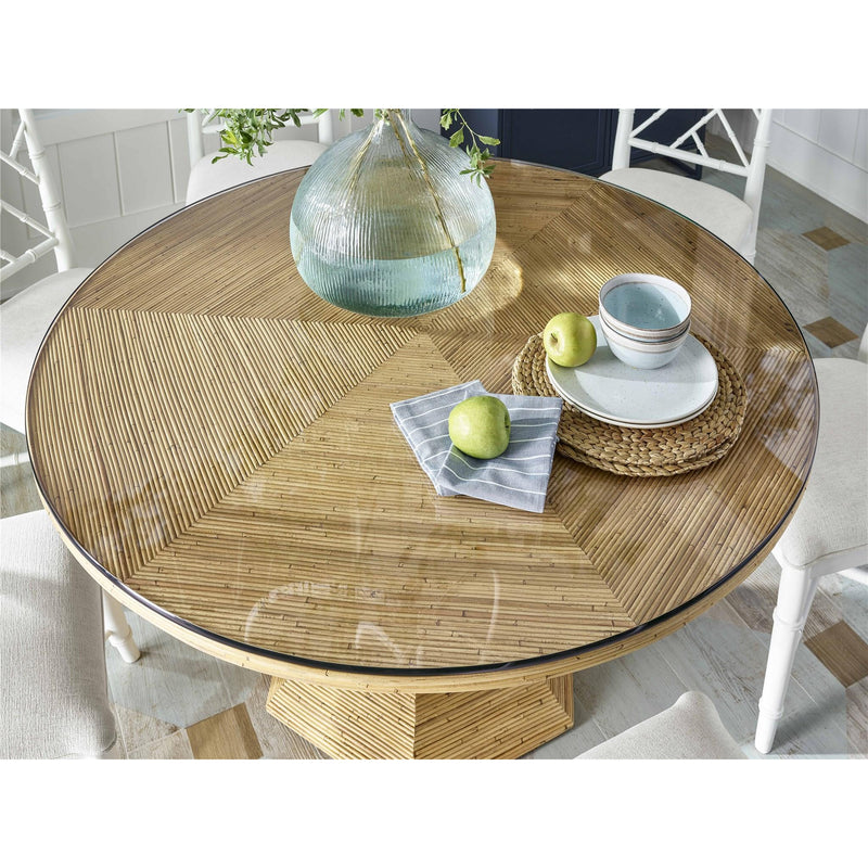 Universal Furniture Getaway Coastal Living Home Collection Dining Table with Glass Top and Pedestal Base U033E654 IMAGE 3