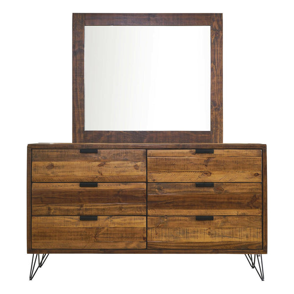 Elements International Cruz 6-Drawer Dresser with Mirror MBCZ100DRMR IMAGE 1